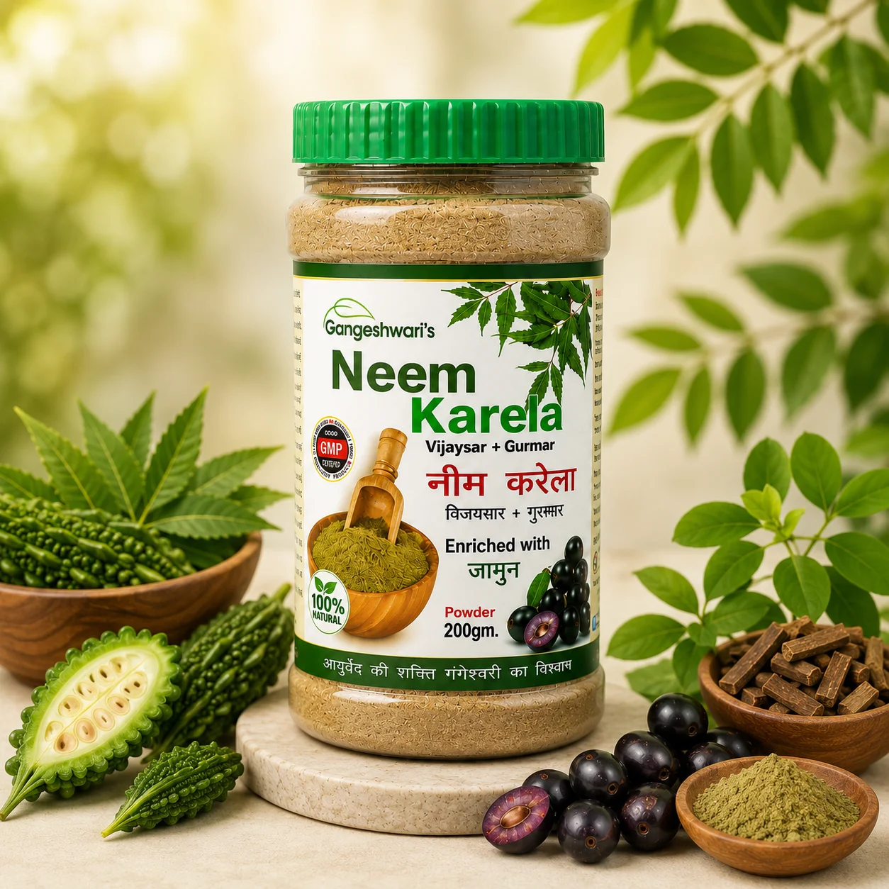 Gangeshwari Neem Karela Vijaysar Powder with Gurmar – 200g