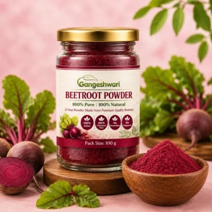 Gangeshwari Beetroot Powder 100g | 100% Pure & Natural | No Preservatives | Chemical Free | Premium Glass Jar | Daily Wellness & Nutrition Support