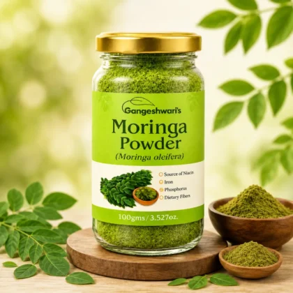 Gangeshwari Moringa Leaf Powder (Moringa oleifera) - 100gms. - 100% Natural - No Added Colors- Flavors- Preservatives
