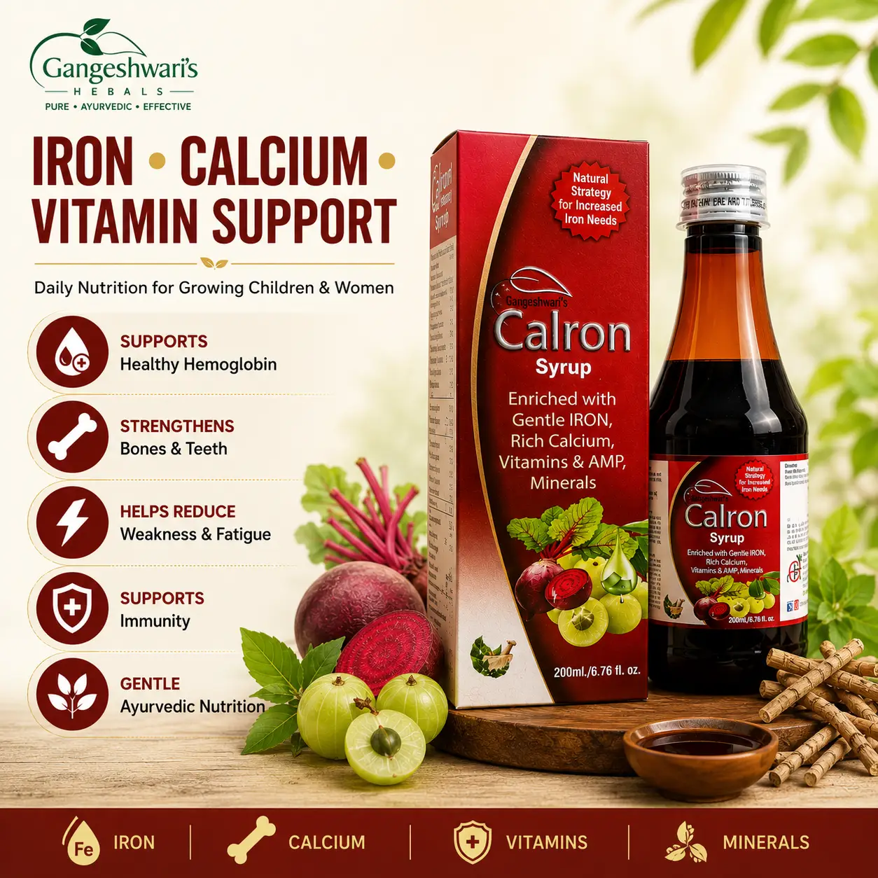 Calron Syrup – Iron, Calcium & Multivitamin Health Tonic - Image 4