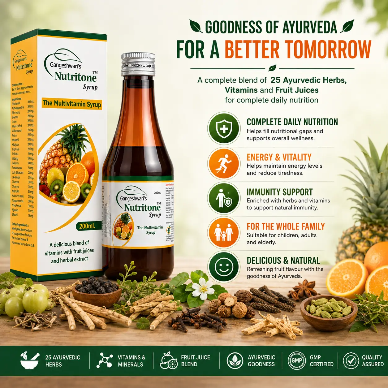 Nutrition Syrup 200ml | Multivitamin, Multimineral & Ayurvedic Health Tonic | Gangeshwari Herbals - Image 5