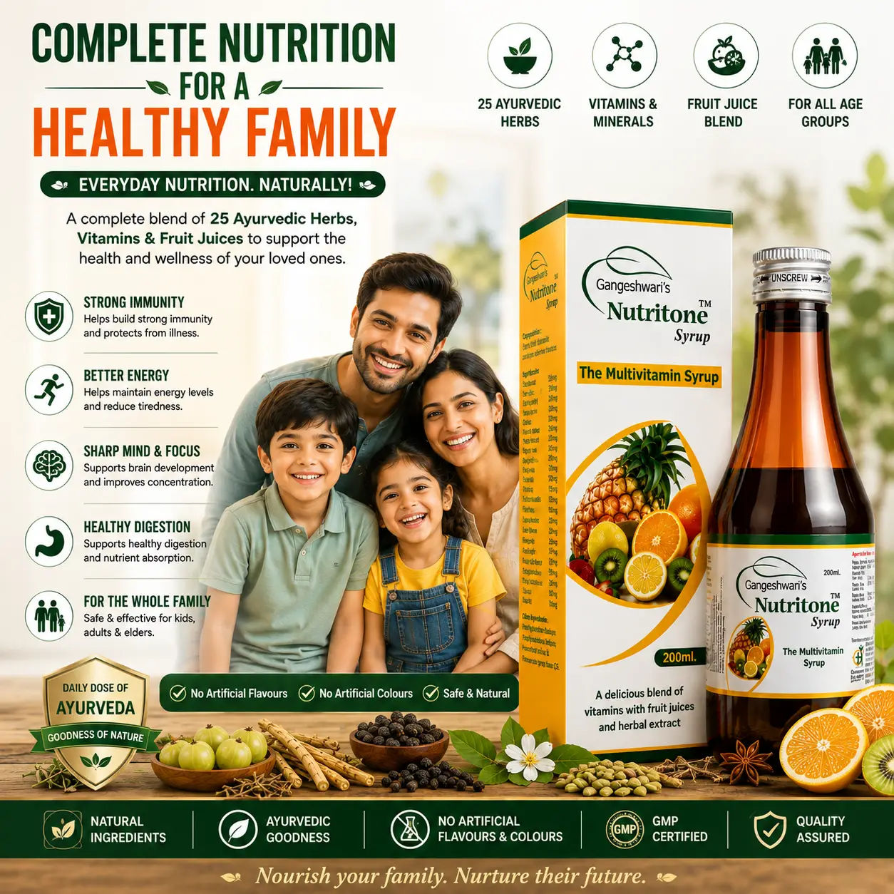 Nutrition Syrup 200ml | Multivitamin, Multimineral & Ayurvedic Health Tonic | Gangeshwari Herbals - Image 8