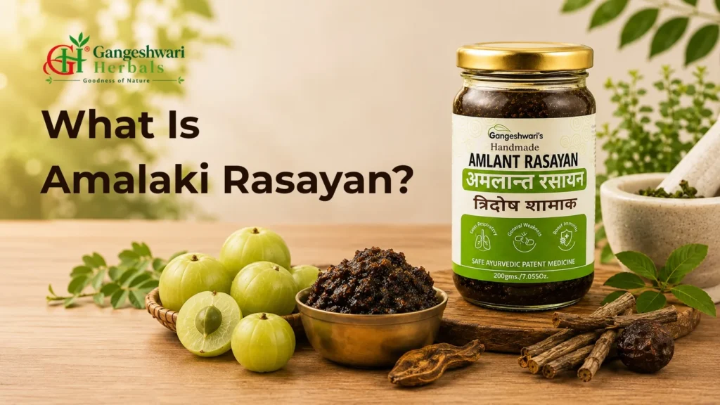 Amalaki Rasayan Ayurvedic formulation with fresh Amla fruits
